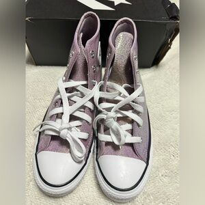 Converse Glitter Lavender High-Top Sneakers - Women's